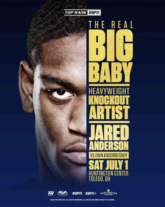 ared â€œThe Real Big Babyâ€ Anderson is set to face Zhan Kossobutskiy in a 10 round, Heavyweight Homecoming Fight