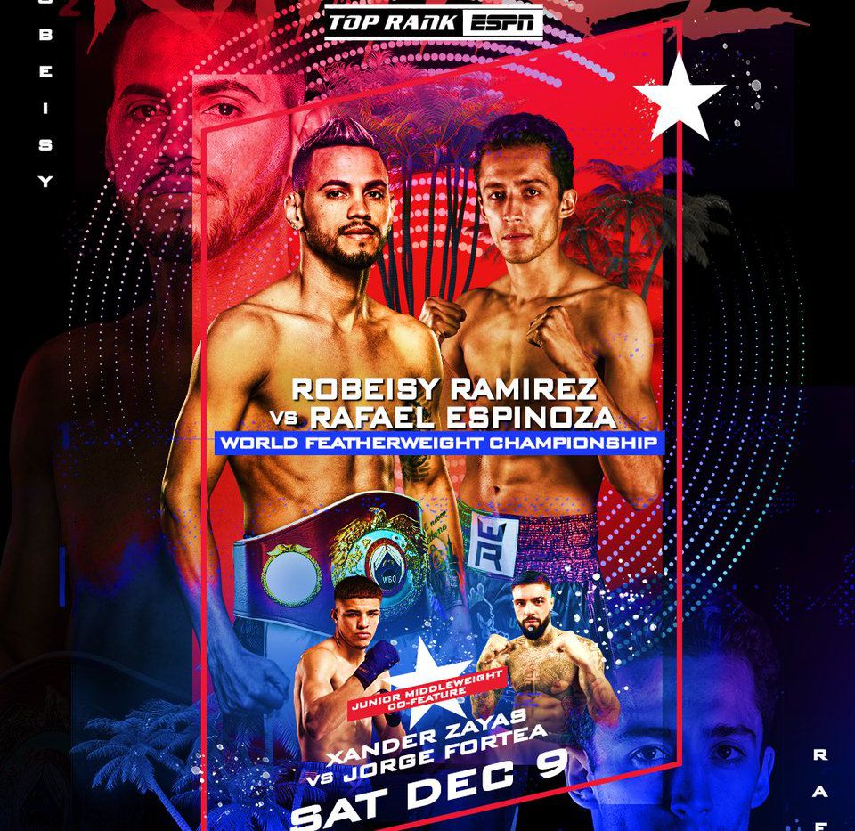 Ramirezâ€™s is Set to Defend His WBO Featherweight Title Against Rafael Espinoza in a 12 Rounds Boxing Clash